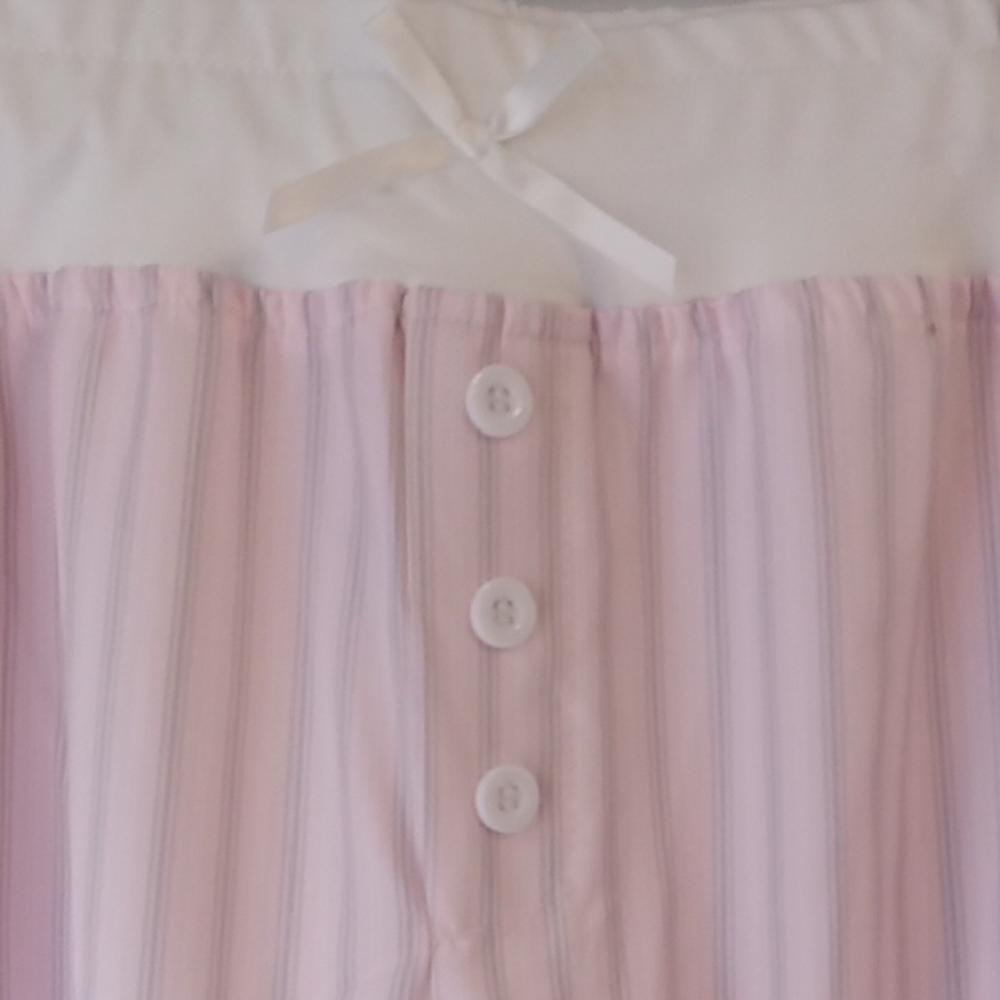 Pink Striped Wide-Leg Pajama Pants Satin Feel Size LP - Picture 7 of 8